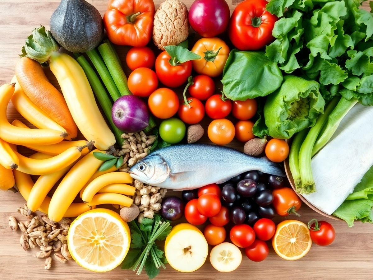 Mâncare sănătoasă antiinflamatoare: fructe și legume colorate.