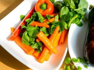 Masă vegetariană colorată cu legume proaspete